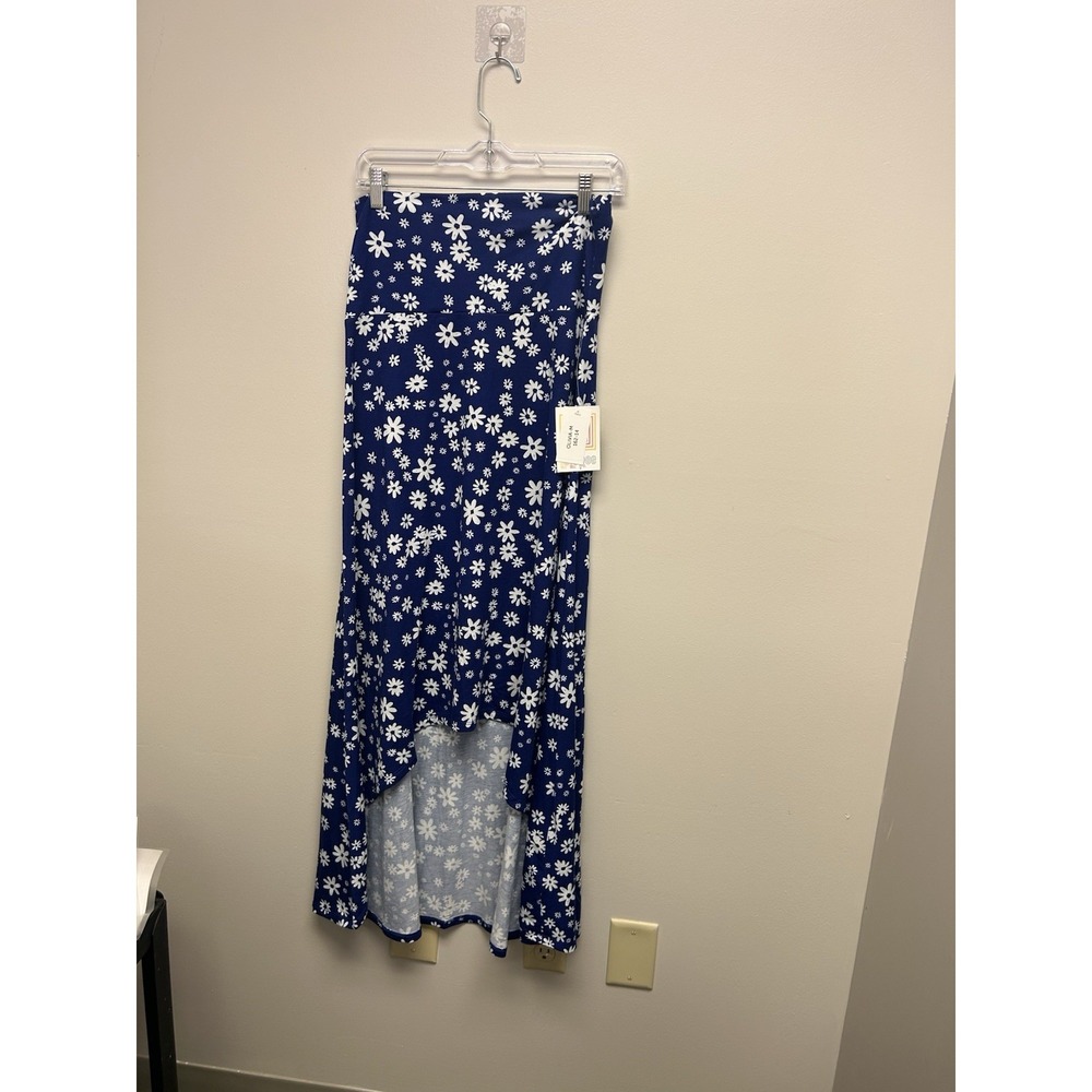 Lularoe Olivia High Low‎ Skirt Nwt Med Beautiful Blue And White Floral New